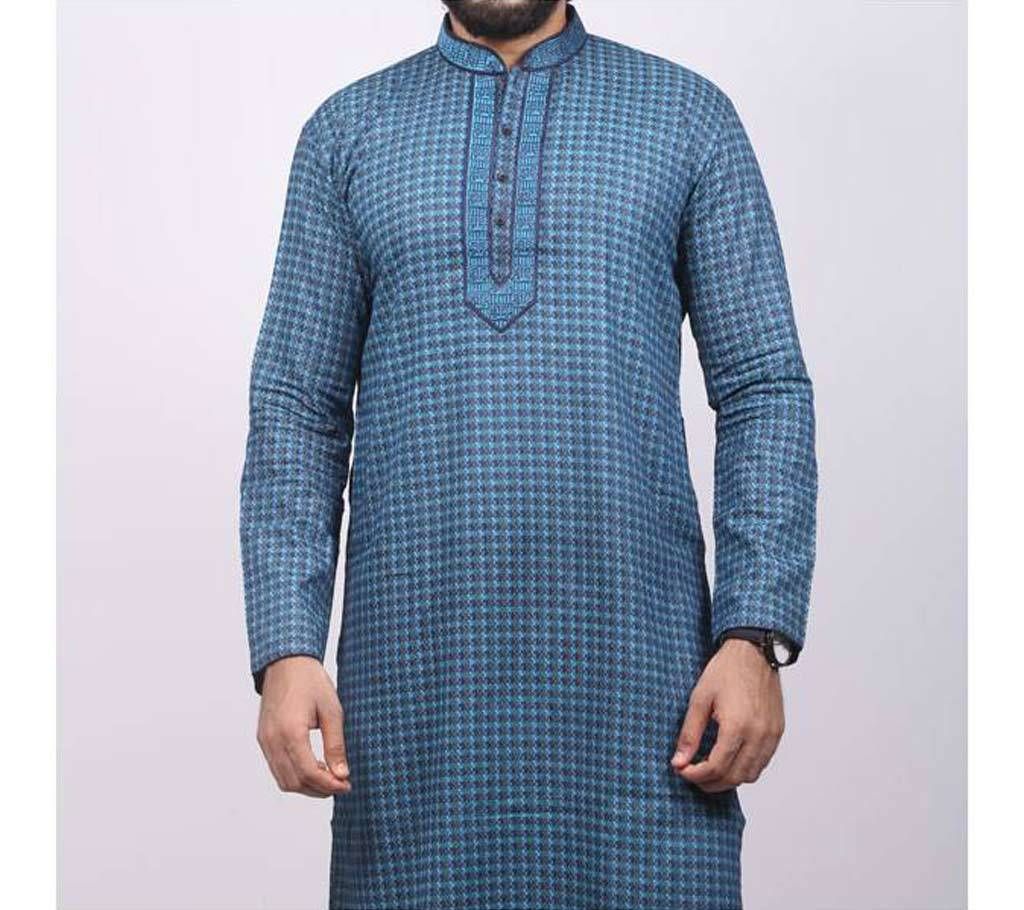 Sky Blue Cotton Panjabi For Men