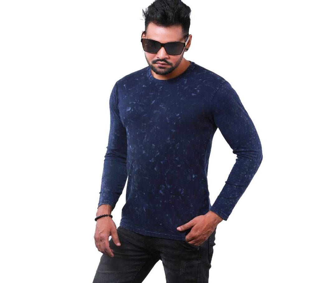 wash navy long sleeve t-shirt