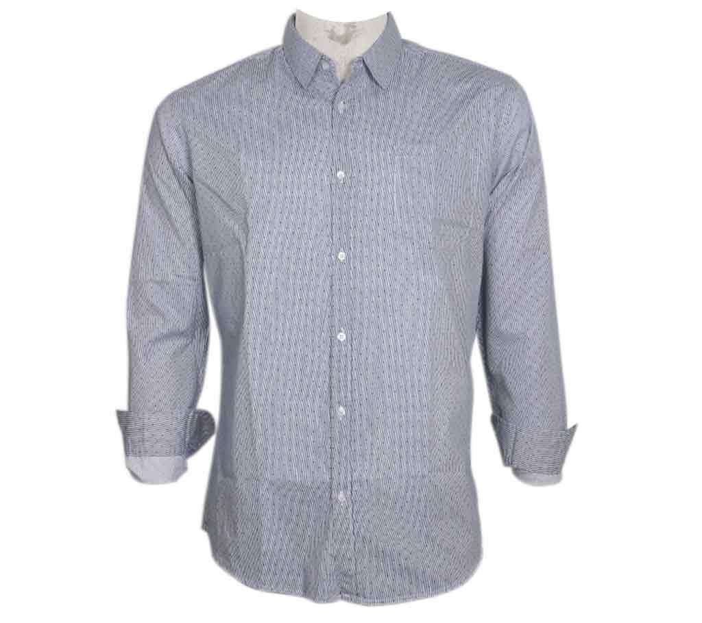 100% Cotton Full Sleeve Slim Fit White Stripe Print Casual Shirt