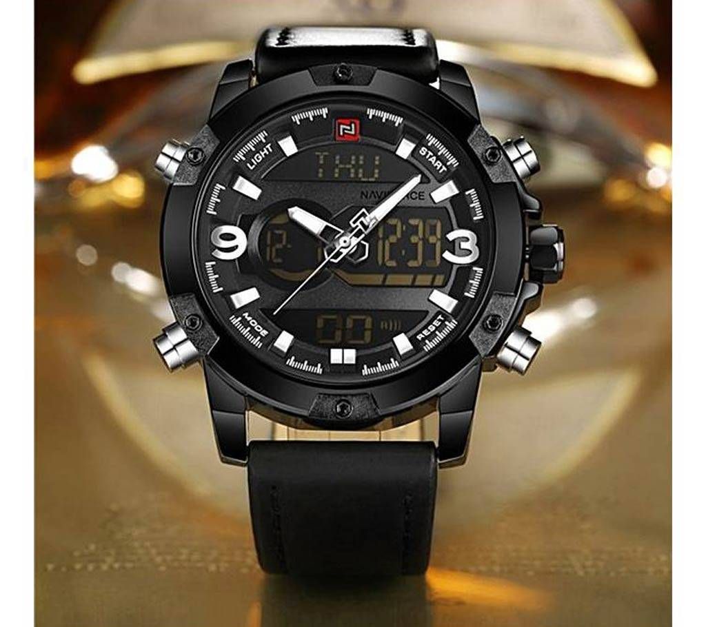 Naviforce Leather Wrist Watch For Men