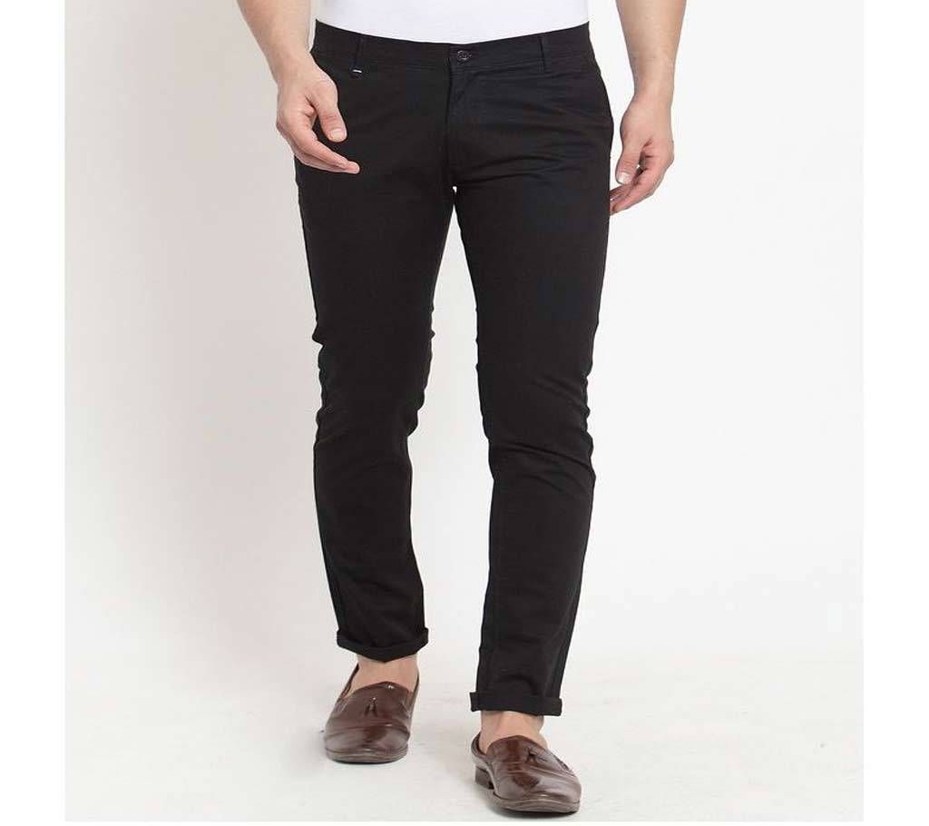 Men gabardine full pants Black - Skinny