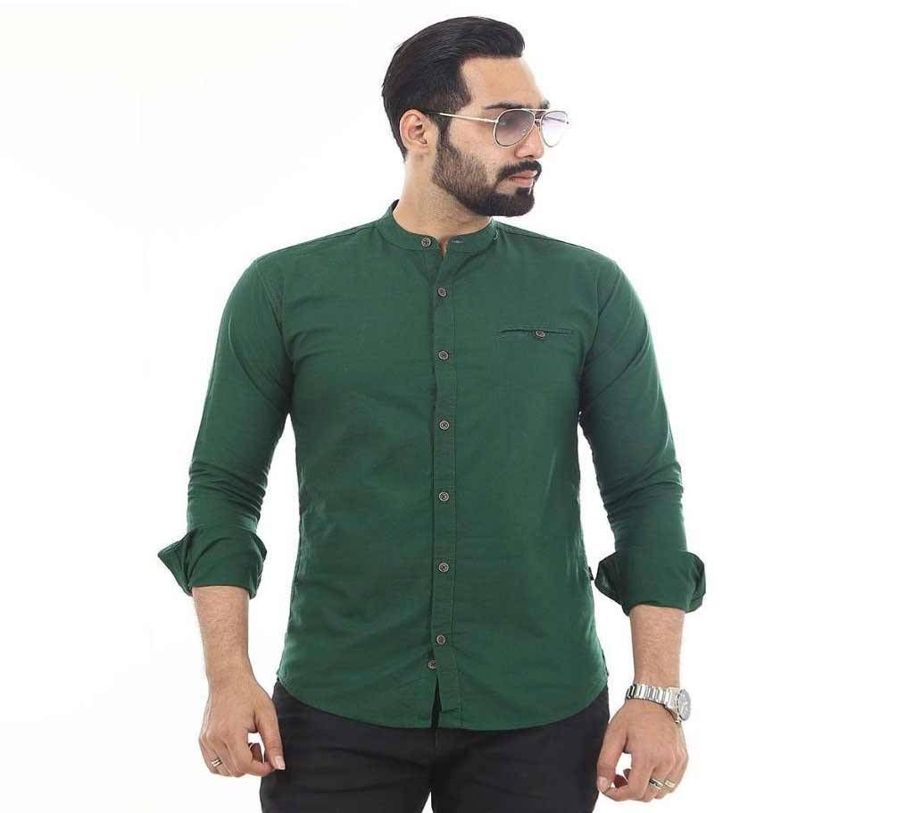 Van Coller Green Color Cotton Shirt