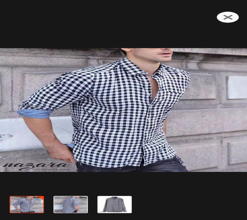 White and black check shirt