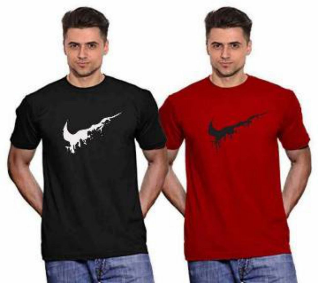 Mens Pindrops Cotton Round Neck  t-shirt 2 pcs Combo Pack