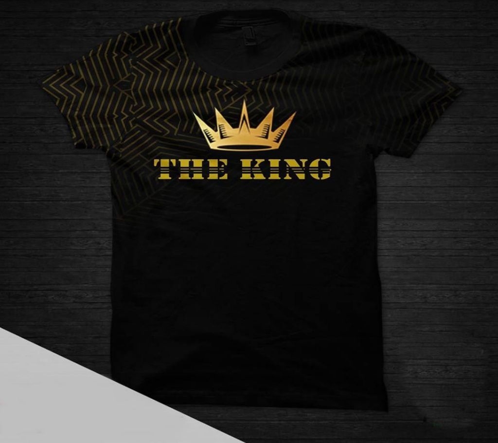 Rubber Print Cotton T-shirt - THE KING