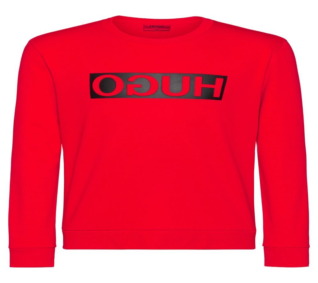 Original HugoBoss Regular-fit sweatshirt with reverse-logo print