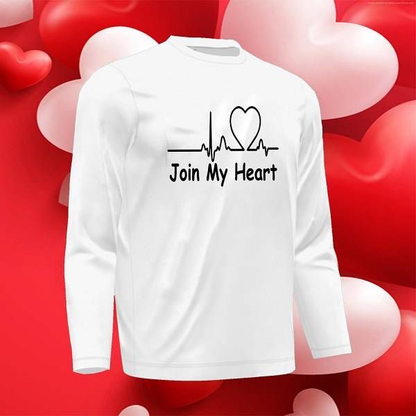 Join My Heart  Menz Full Sleeve T-Shirt