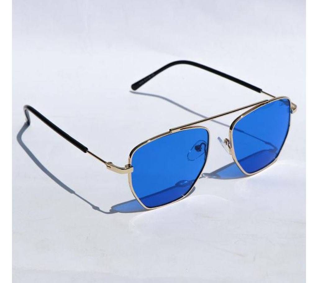 Blue And Golden Steel Fashion Sunglasses with Stylish Box