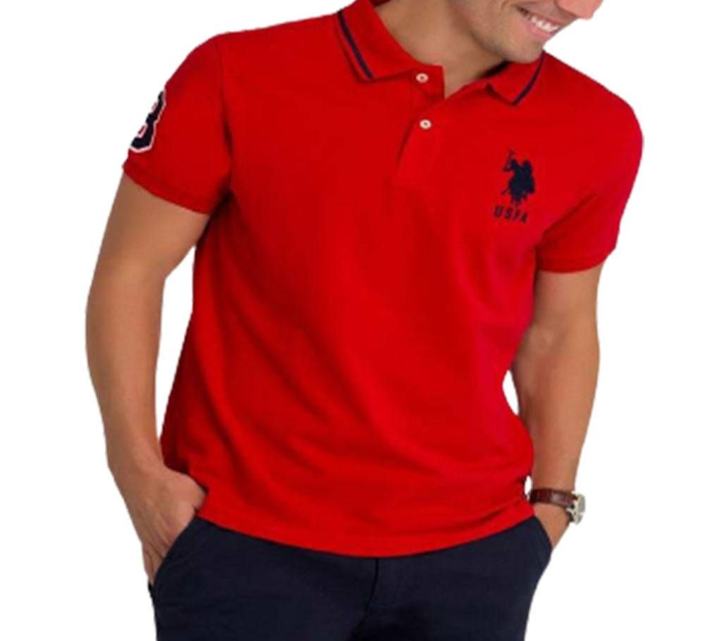 Red Color U.S Polo Mens Polo Shirt