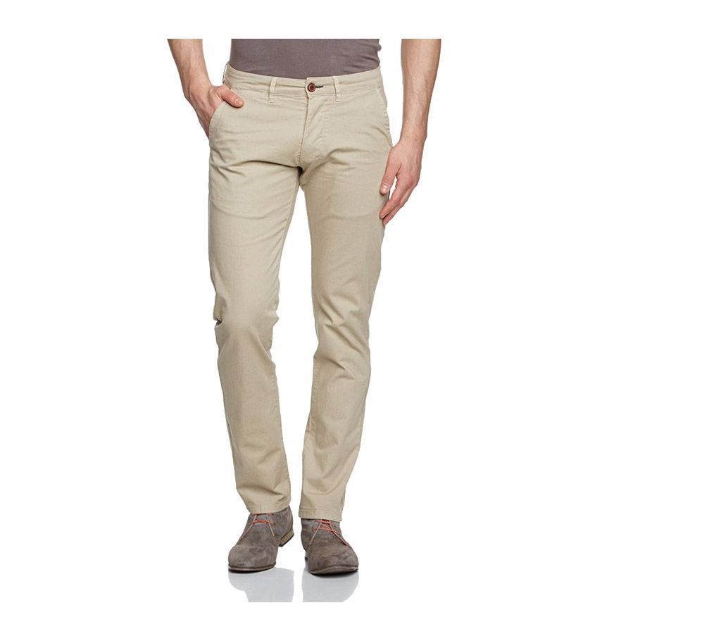 Cream Twill Gaberdine  Pant For Men