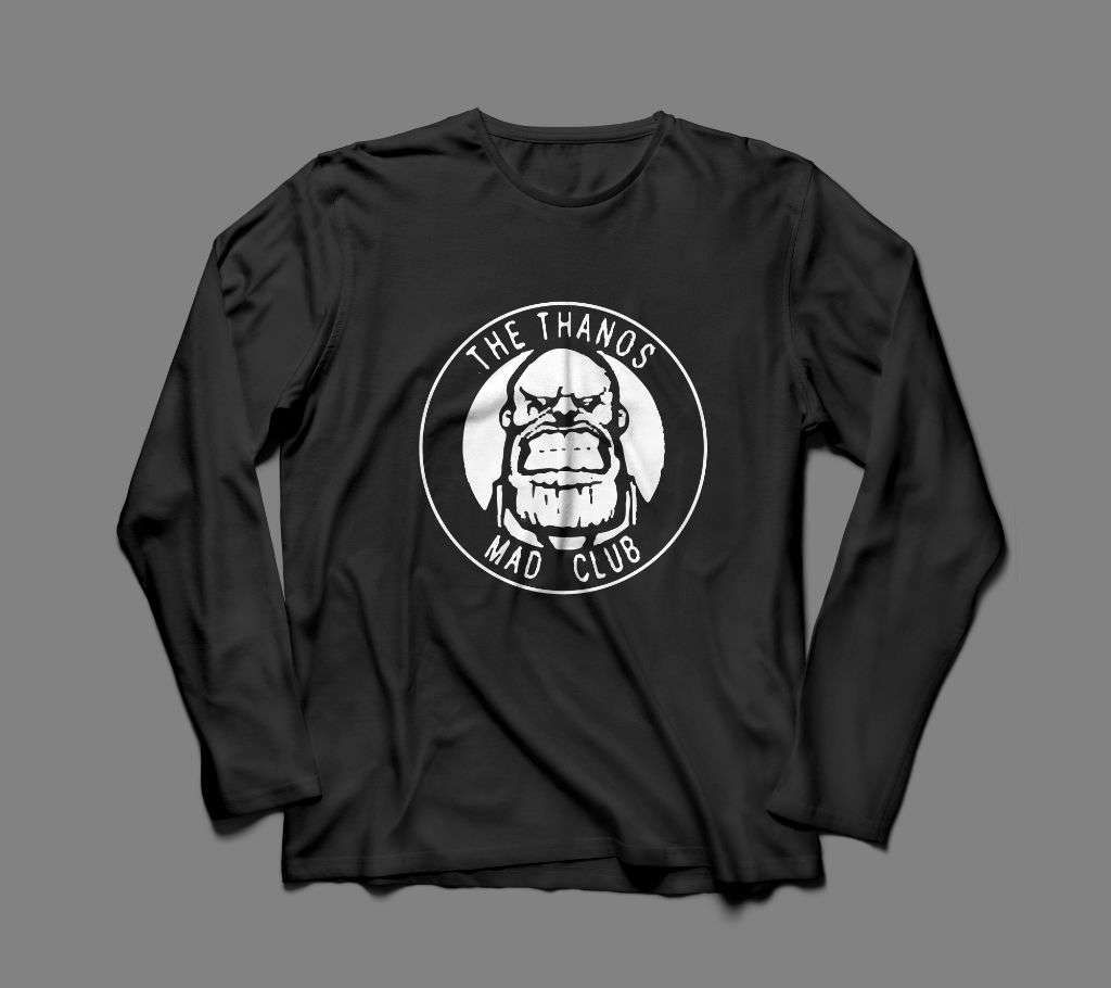 THE THANOS LONG SLEEVE BLACK  COTTON TSHIRT FOR MEN