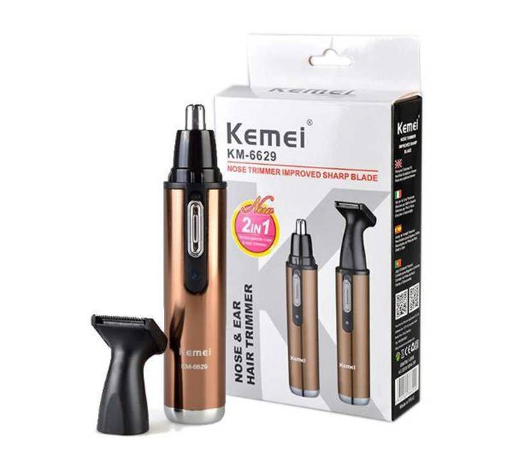 kemei km-6629 2 in 1 nose and hair trimmer