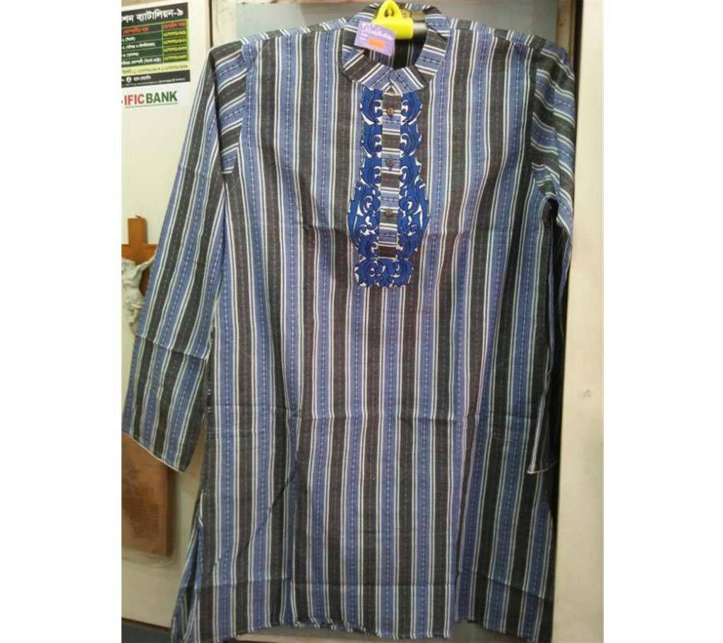 Cotton Striped Panjabi with Emboidery