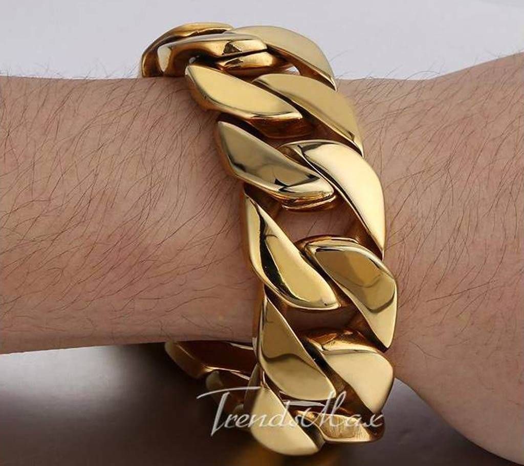 Men's Stainless Steel Bracelet - Golden