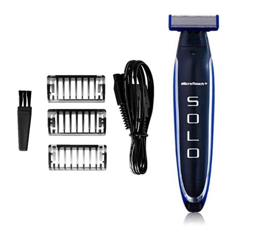 MicroTouch Solo rechargeable Electric Trimmer - Black & Blue