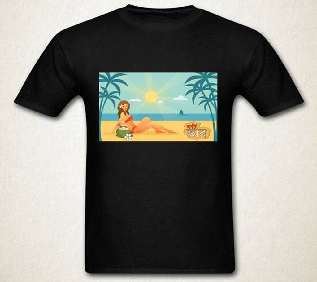 Kochi Dab Gents Half Sleeve Cotton T-Shirt Black