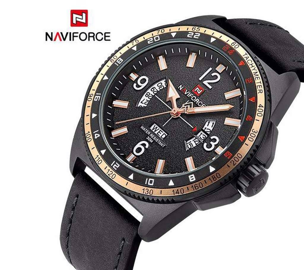 NAVIFORCE NF9103 PU leather wrist watch for men