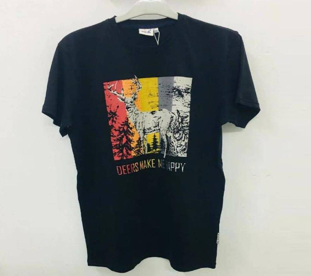 Deers Make Me Happy Menz Half Sleeve T-Shirt