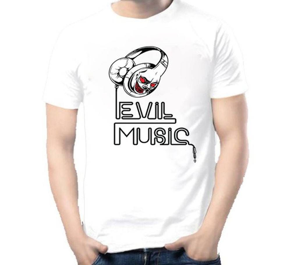 Evil Music Gents Half Sleeve Cotton T-Shirt