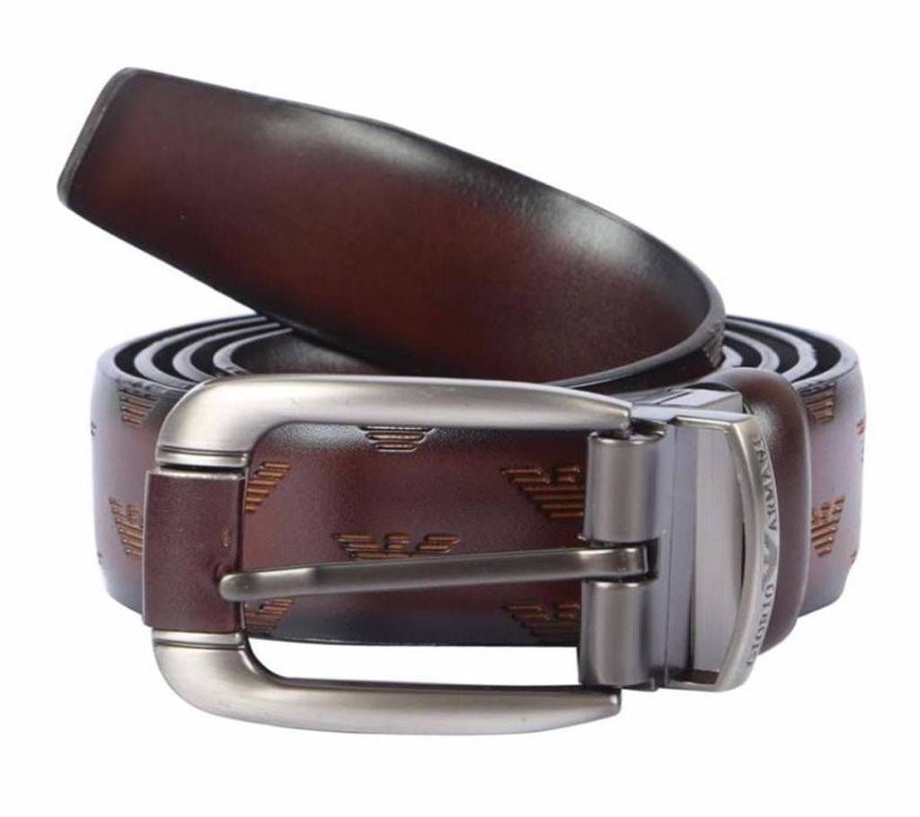 Brown artificial belt for men
