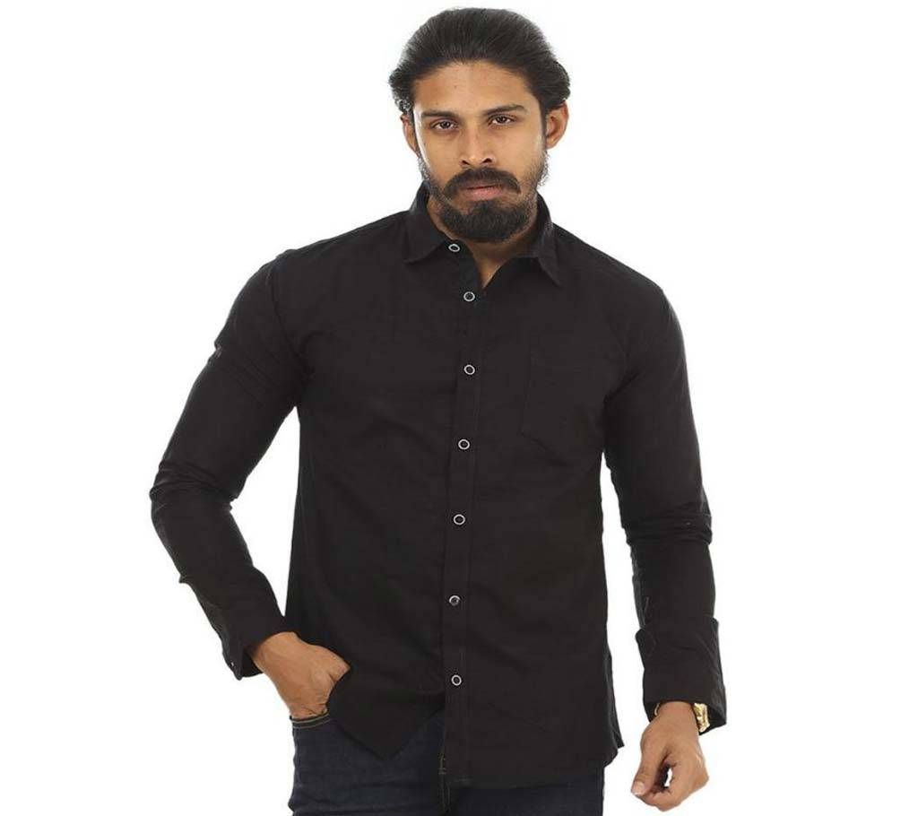 Black Color Cotton Formal Shirt for Men