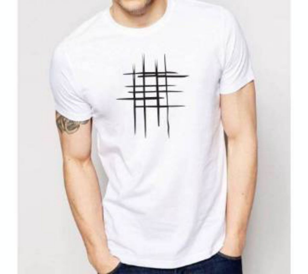 Mens Squre Cotton Round Neck  t-shirt