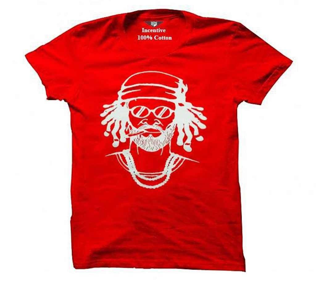 Smok Style Red  Half Sleeve T-Shirt