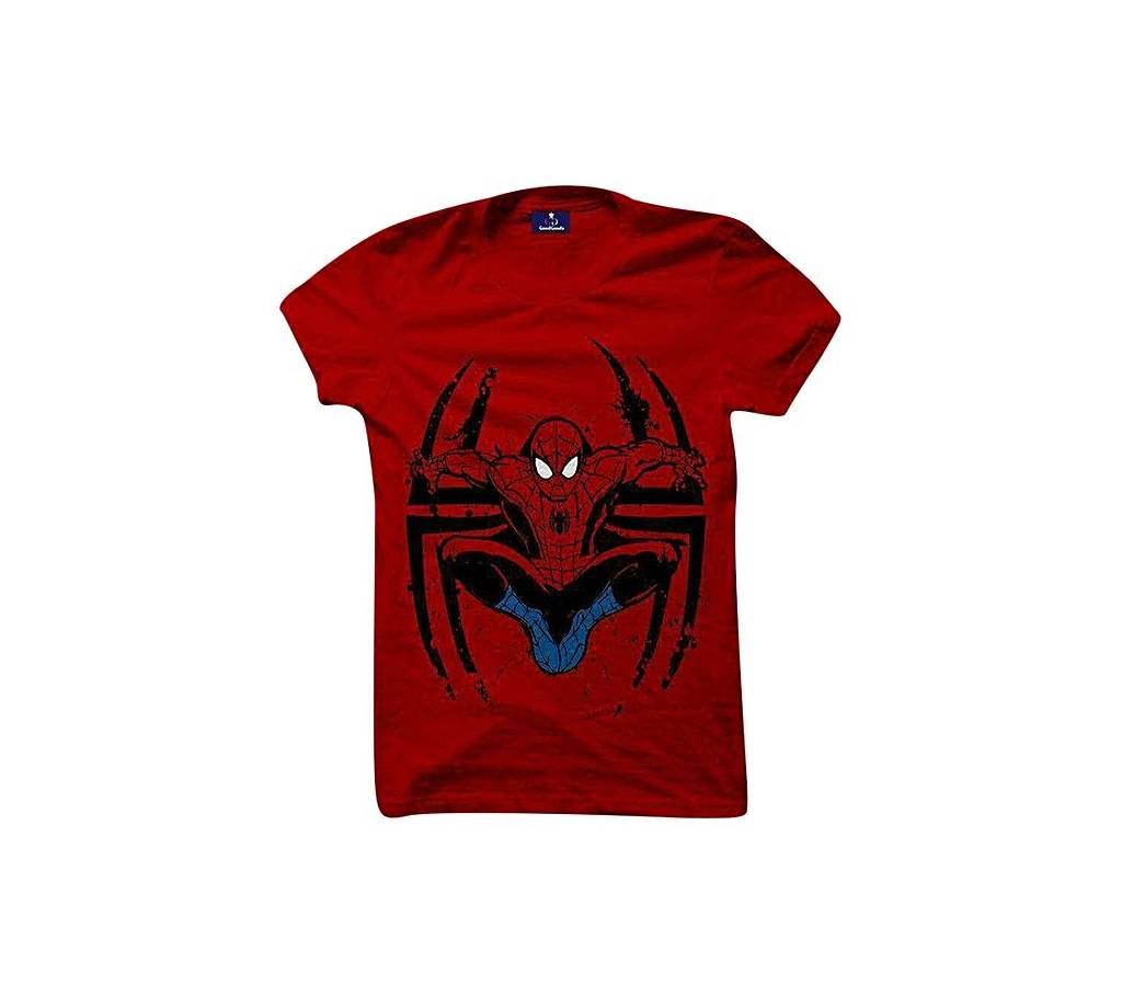 Red Cotton Short Sleeves T-Shirt for Men