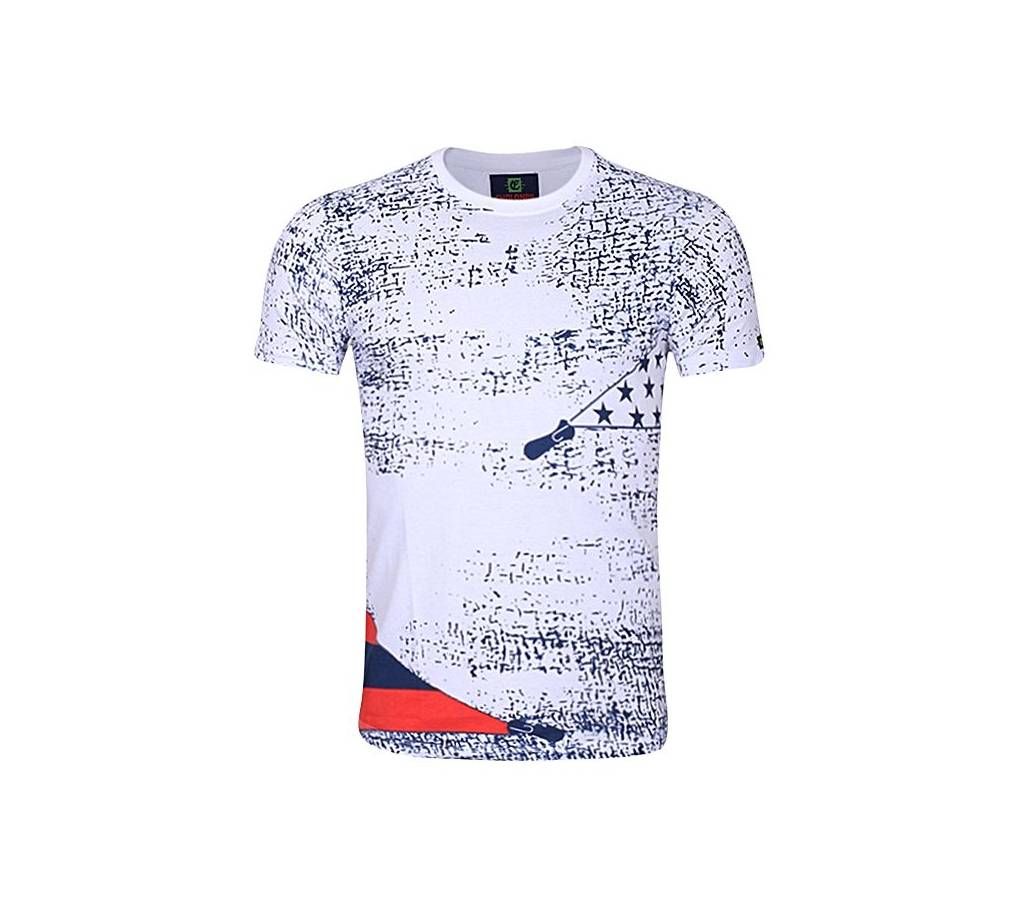 White Cotton Short Sleeve T-Shirt