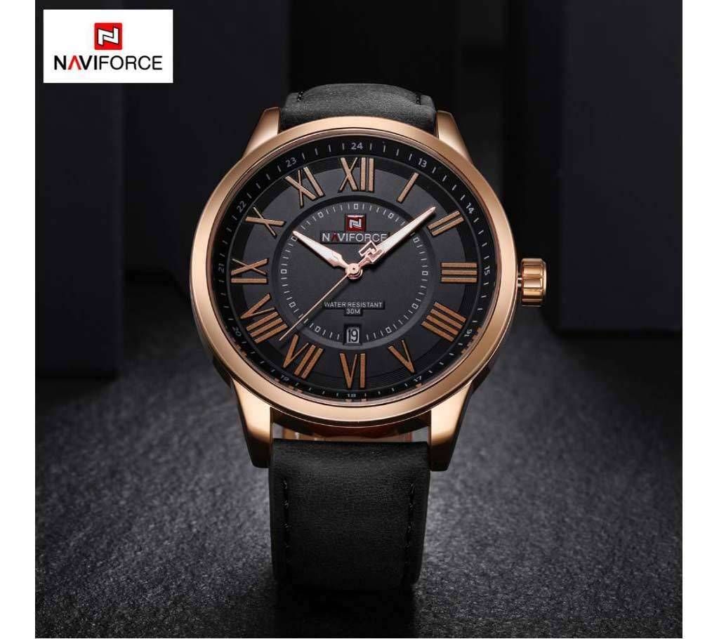 Naviforce analog black watch for men