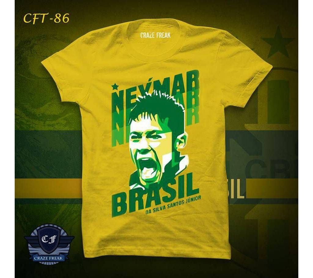 NEYMAR YELLOW COTTON T-SHIRT