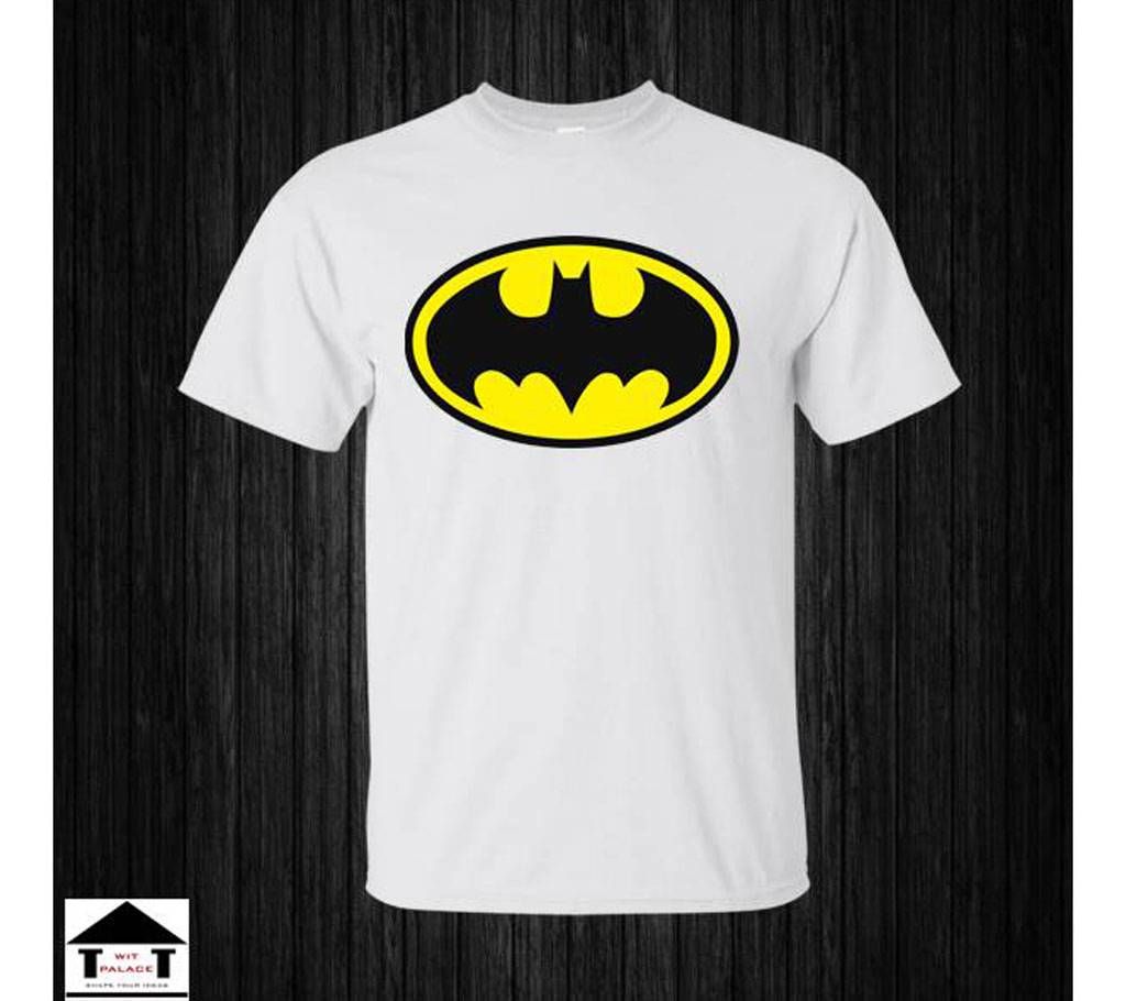 Batman Gents Half Sleeve Cotton T-Shirt White