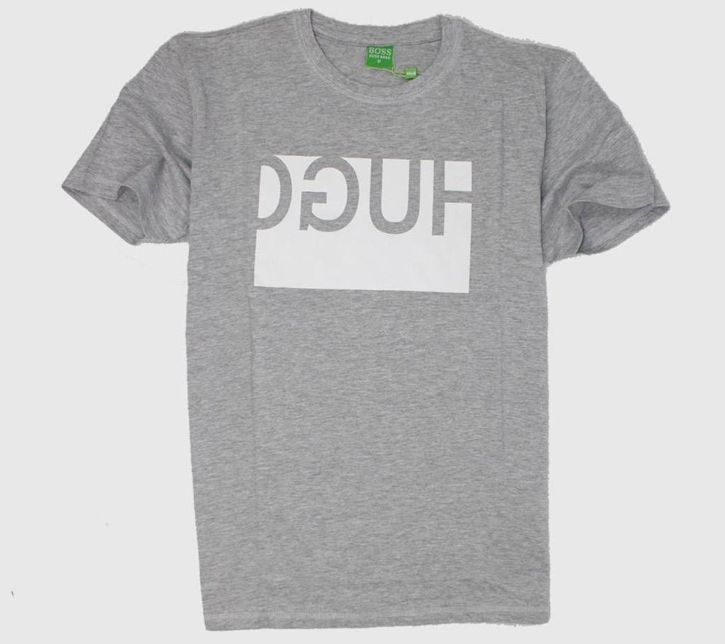 gray color high density print mans t shirt