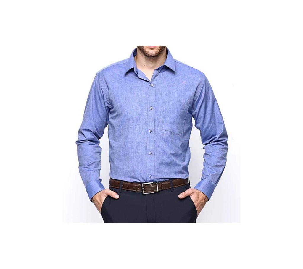 Mens Casual Smart Shirt Ash Sky Powder Blue