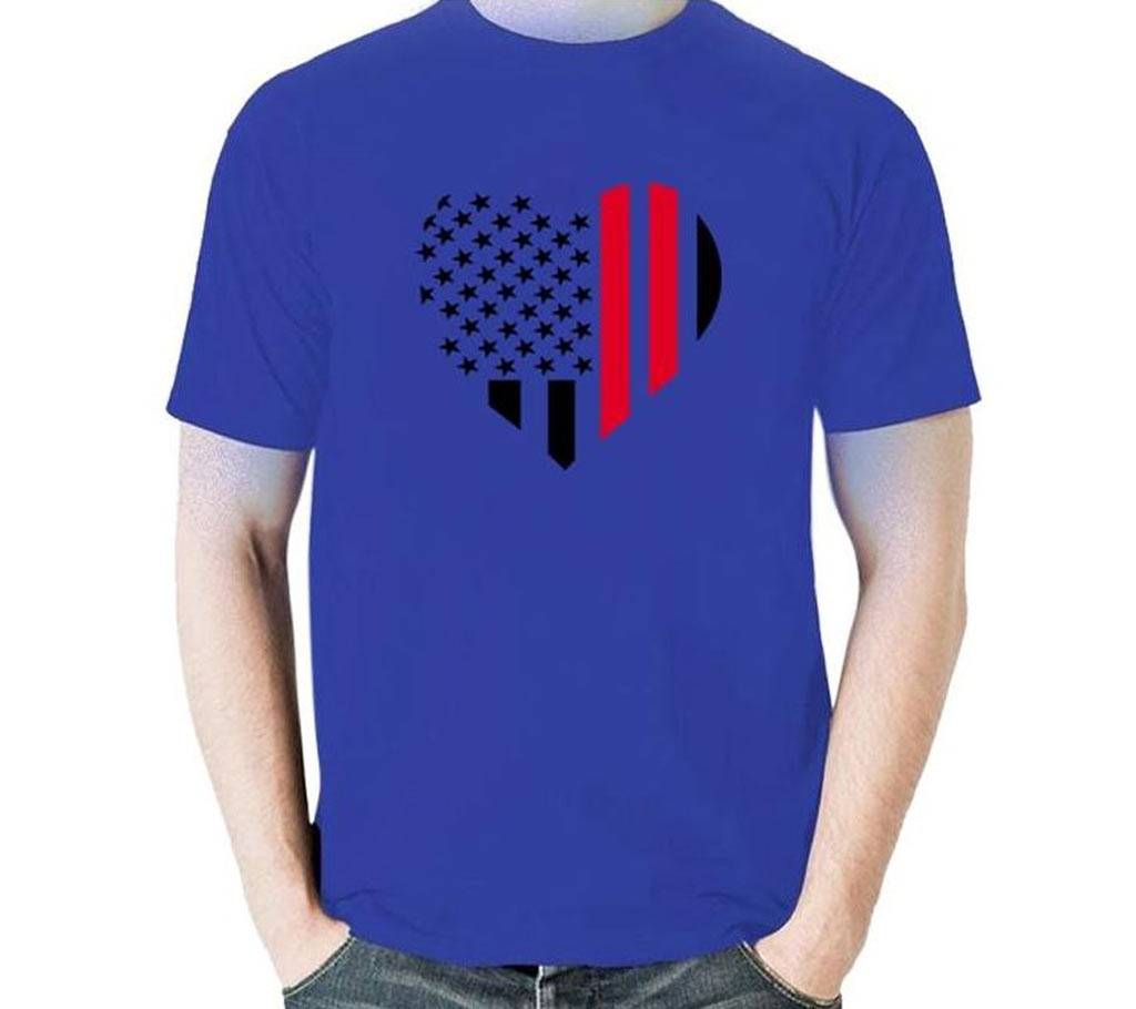 Mens Star Love Cotton Round Neck  t-shirt