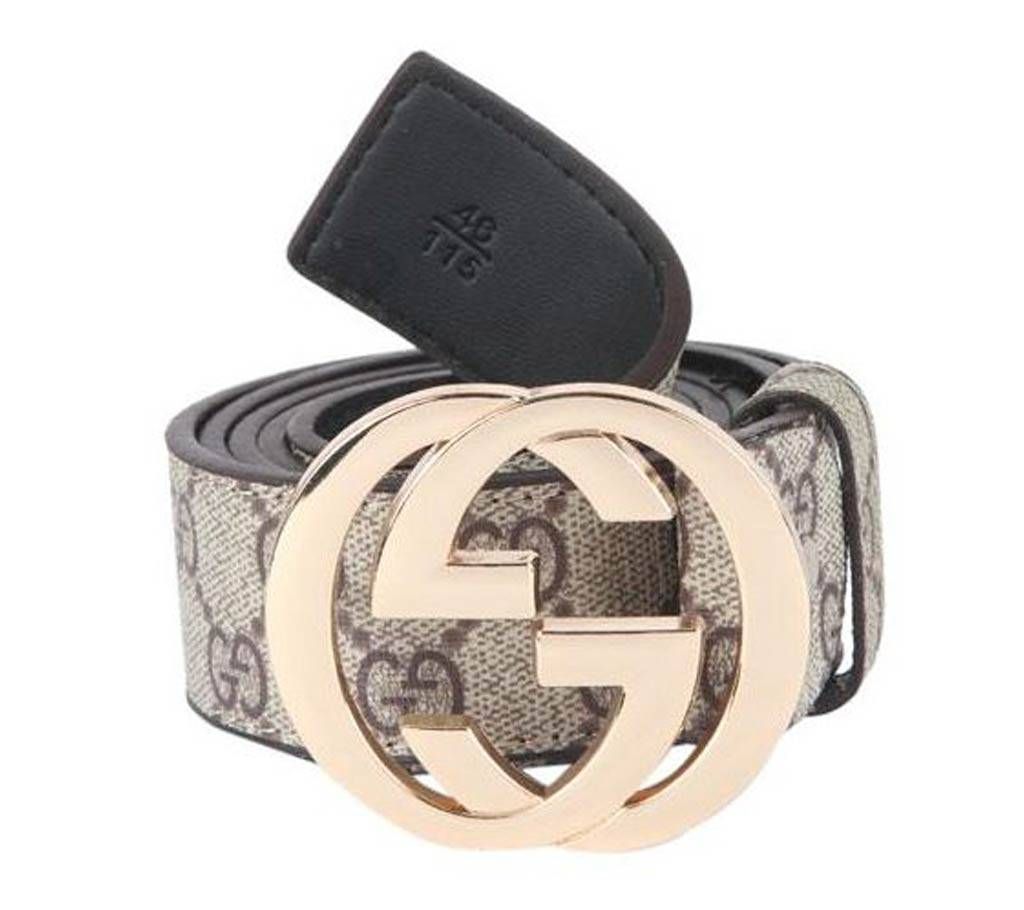 Off white Artificial Leather Belt For Men