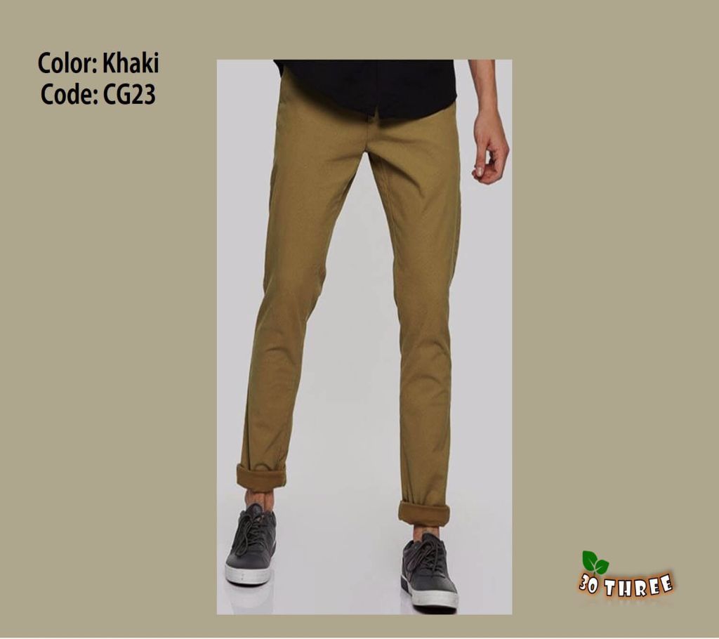 Khaki Twill Gabardine Pant