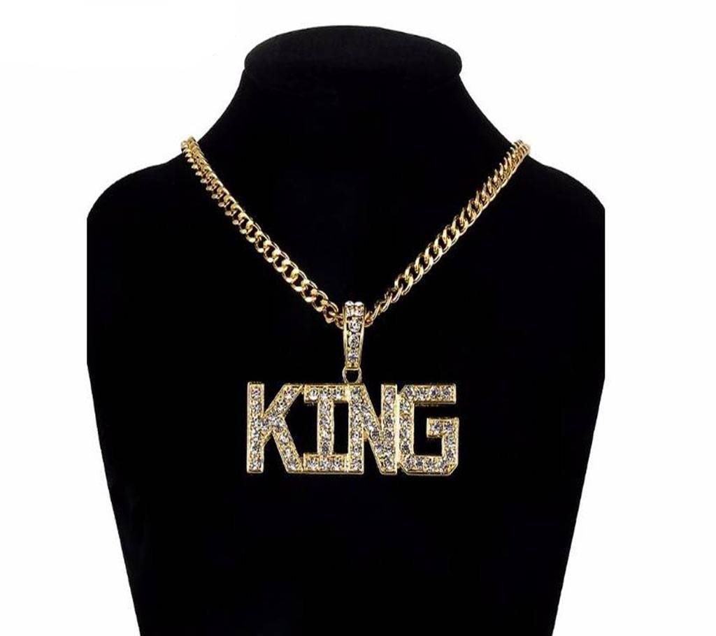 Crystal KING Pendant Necklace for Men