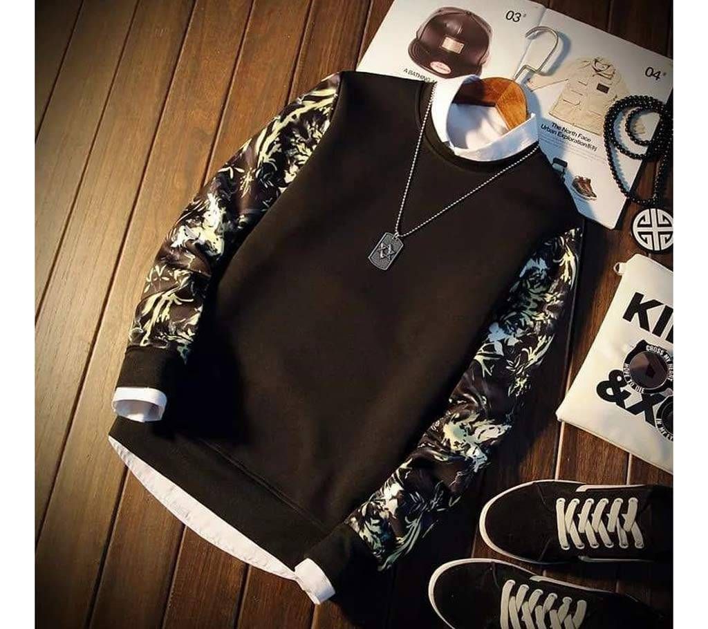Mens Stylish Sweat Shirt - TS121 - Brown - MAF