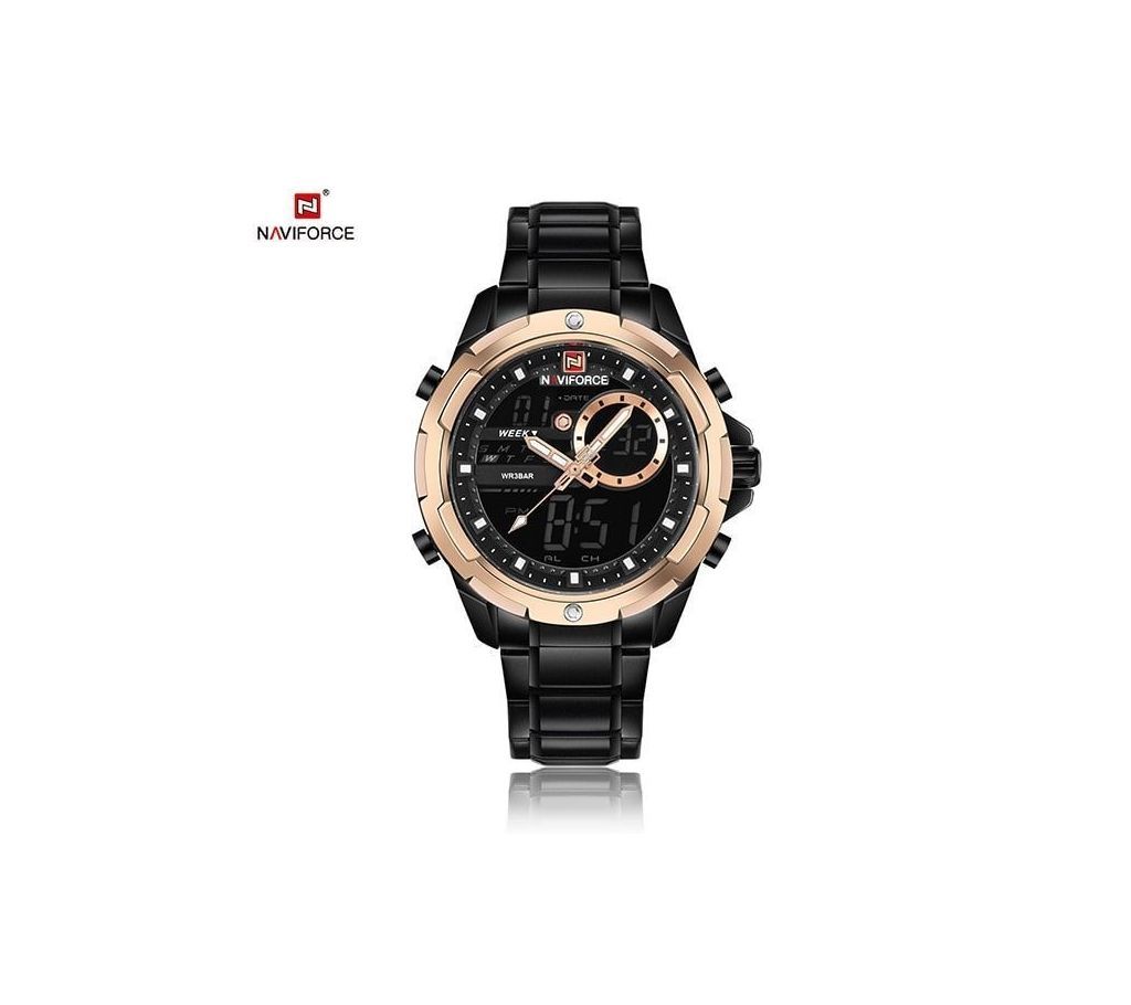 NAVIFORCE Mens Watch  NF9120  Black with Gold  B24