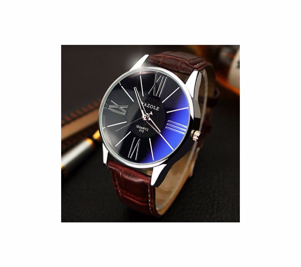 Yazole Luxury Leather Quartz Watch For Men