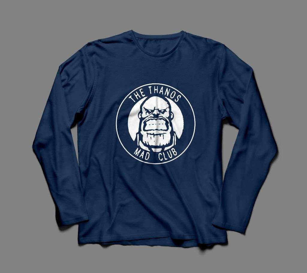 THE THANOS LONG SLEEVE NAVY BLUE  COTTON TSHIRT FOR MEN