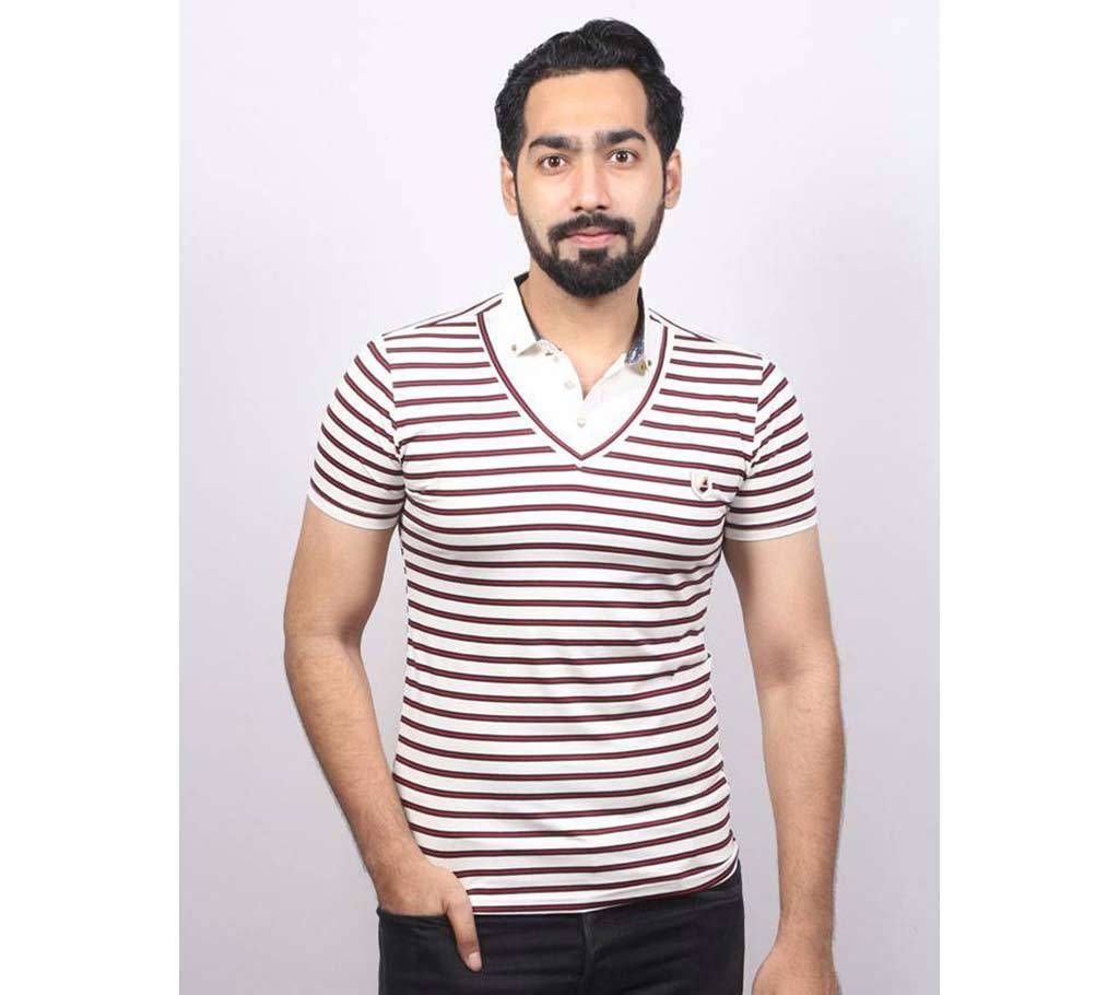 China strip gents cotton polo shirt 