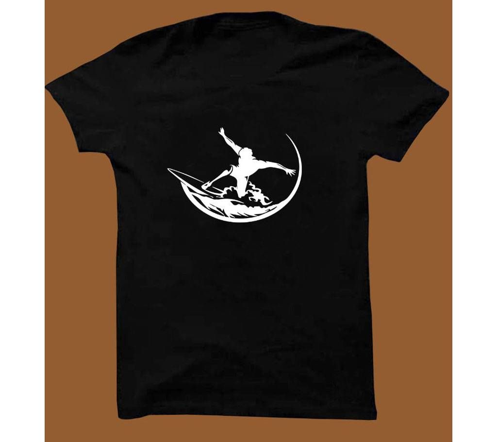 Black Cotton Short Sleeve T-Shirt for Men BTS013