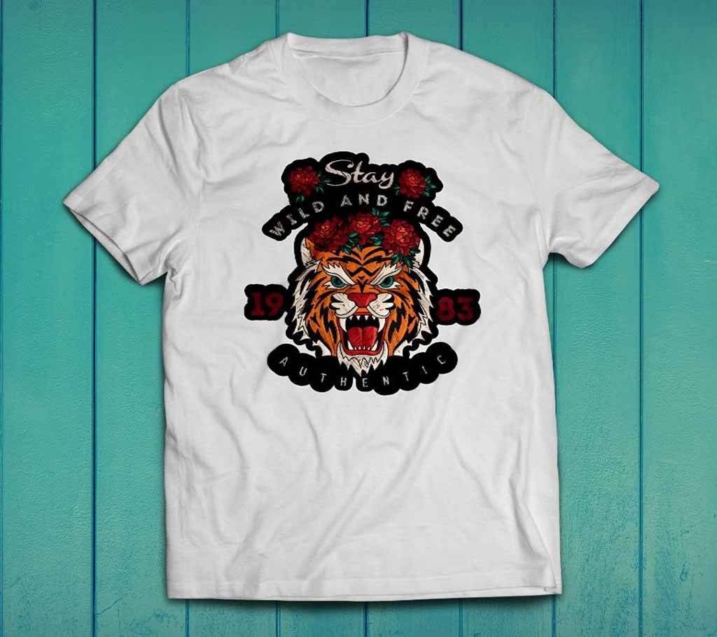 Stay Wild & Free Half Sleeve T Shirt for Men 