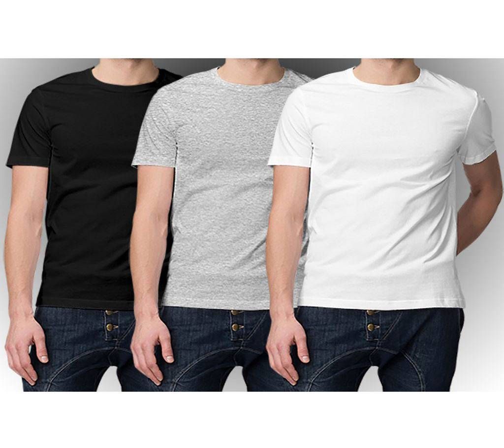 White, Gray & Black Combo half sleeve T-shirts for man