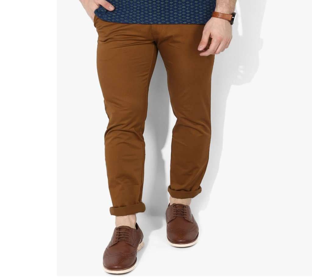Menz slim fit gabardine full pants - Camel Khaki