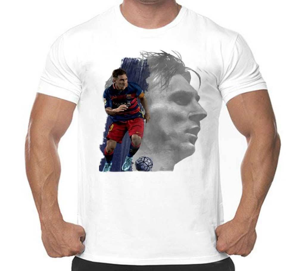 Messi Graphic Print Round Neck T-Shirt for Men
