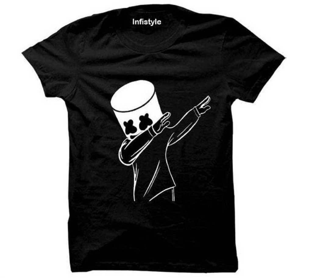 Black Gentle Marshmello Dab Cotton T-shirt