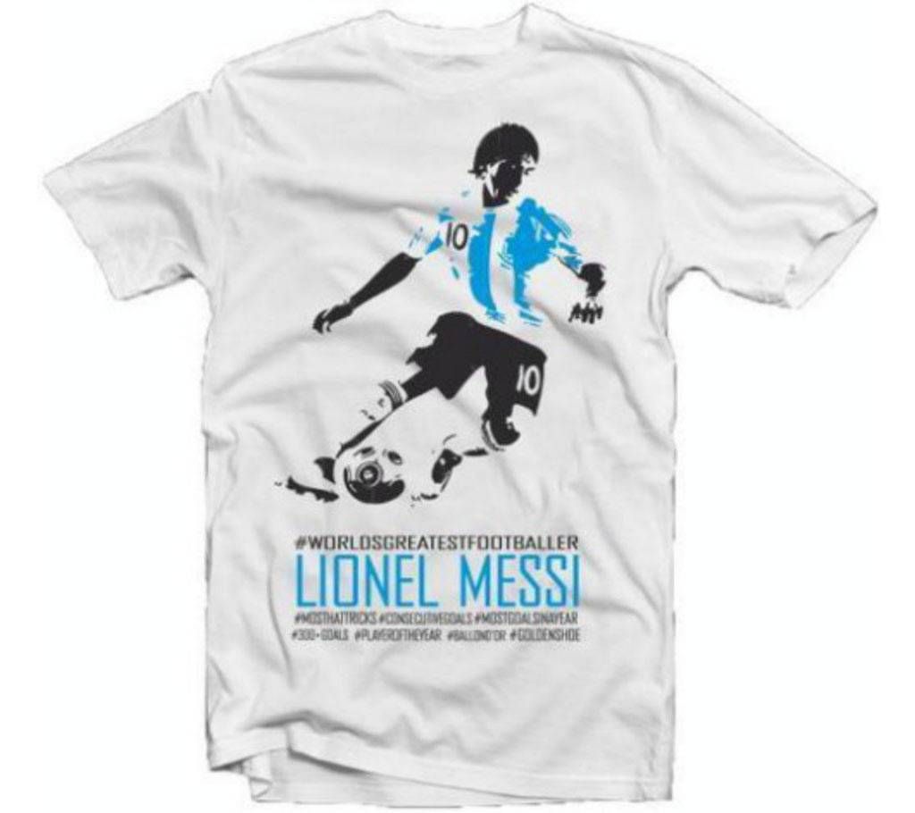 LIONEL MESSI Half Sleeve Cotton T-Shirt For Men